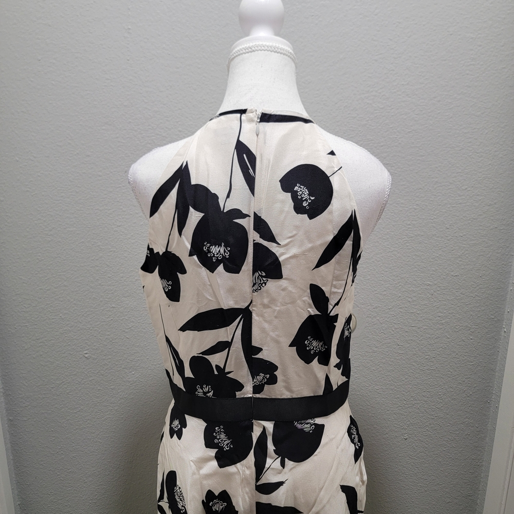 Ann Taylor White Midi Dress with Black Floral Print - Picture 6 of 7